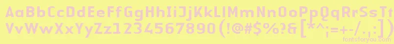 LinotypeAuthenticSansMedium Font – Pink Fonts on Yellow Background