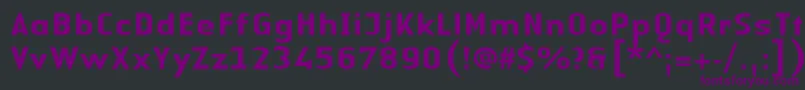 LinotypeAuthenticSansMedium-fontti – violetit fontit mustalla taustalla