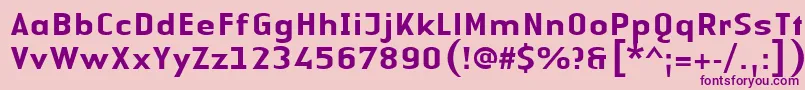 LinotypeAuthenticSansMedium-Schriftart – Violette Schriften auf rosa Hintergrund