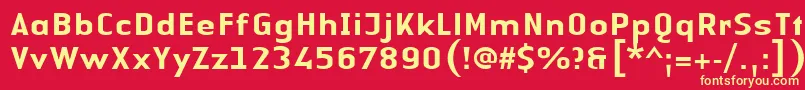 Fonte LinotypeAuthenticSansMedium – fontes amarelas em um fundo vermelho
