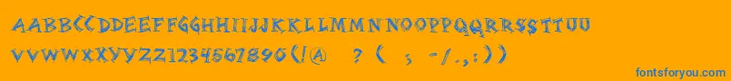 Serifsketchia Font – Blue Fonts on Orange Background