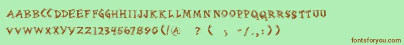 Serifsketchia Font – Brown Fonts on Green Background