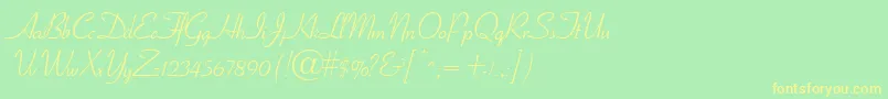 CornetRegular Font – Yellow Fonts on Green Background