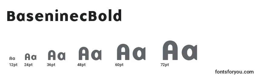 BaseninecBold Font Sizes