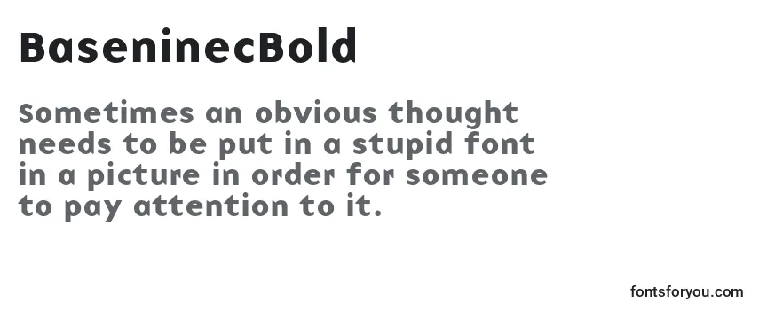 Review of the BaseninecBold Font