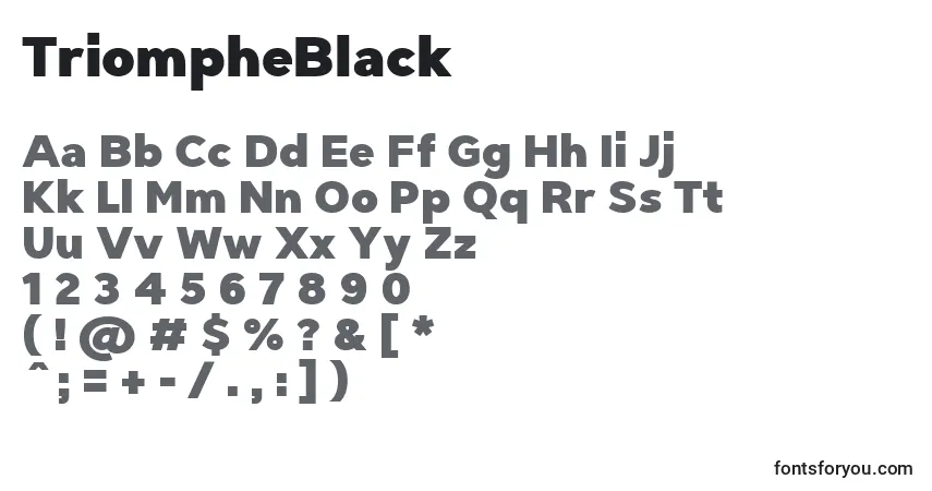 A fonte TriompheBlack – alfabeto, números, caracteres especiais