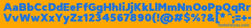 TriompheBlack Font – Blue Fonts on Orange Background