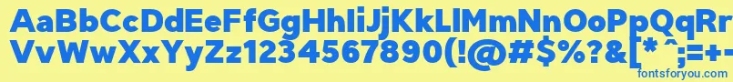TriompheBlack Font – Blue Fonts on Yellow Background