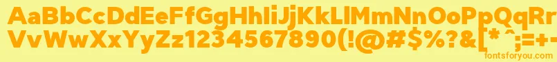 TriompheBlack Font – Orange Fonts on Yellow Background