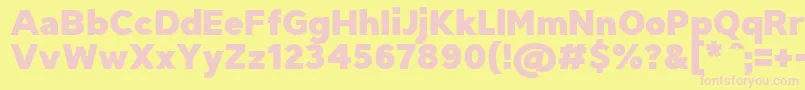 TriompheBlack Font – Pink Fonts on Yellow Background