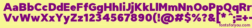 TriompheBlack Font – Purple Fonts on Yellow Background