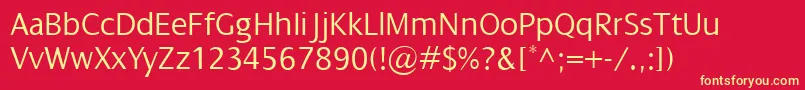 Czcionka DialogLight – żółte czcionki na czerwonym tle