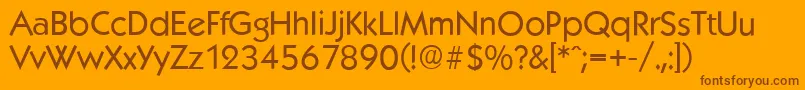 KoblenzserialRegular-fontti – ruskeat fontit oranssilla taustalla