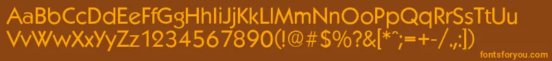 KoblenzserialRegular Font – Orange Fonts on Brown Background