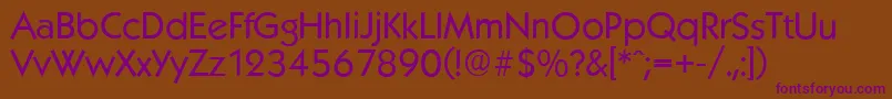 KoblenzserialRegular Font – Purple Fonts on Brown Background