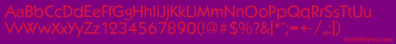 KoblenzserialRegular-fontti – punaiset fontit violetilla taustalla