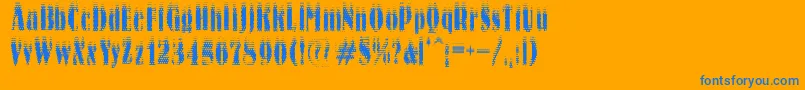 Kocity Font – Blue Fonts on Orange Background