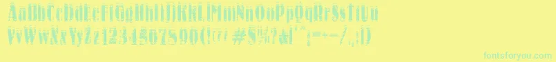 Kocity Font – Green Fonts on Yellow Background