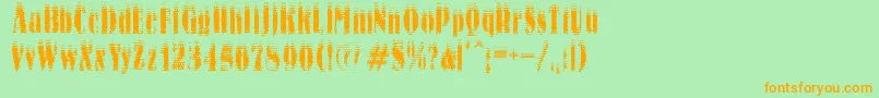 Kocity Font – Orange Fonts on Green Background