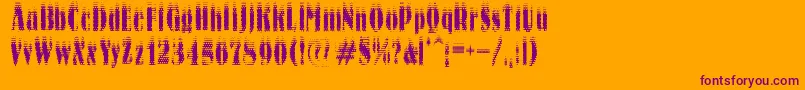 Kocity-Schriftart – Violette Schriften auf orangefarbenem Hintergrund