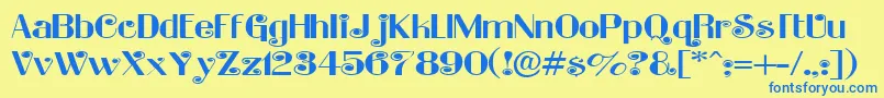 Ladybug Font – Blue Fonts on Yellow Background