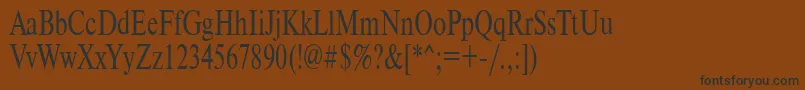 フォントTimeset70n – 黒い文字が茶色の背景にあります