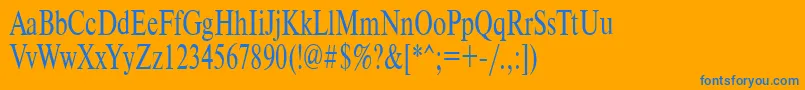 フォントTimeset70n – オレンジの背景に青い文字