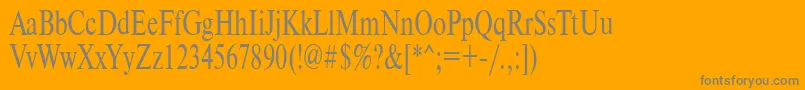 フォントTimeset70n – オレンジの背景に灰色の文字