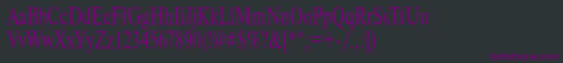 フォントTimeset70n – 黒い背景に紫のフォント