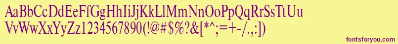 Weitere Informationen zur Timeset70n-Schriftart Timeset70n-Schriftart – Violette Schriften auf gelbem Hintergrund