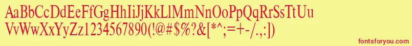 Timeset70n Font – Red Fonts on Yellow Background