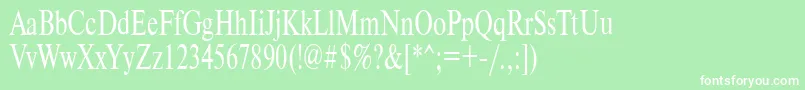 フォントTimeset70n – 緑の背景に白い文字