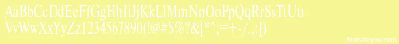 フォントTimeset70n – 黄色い背景に白い文字