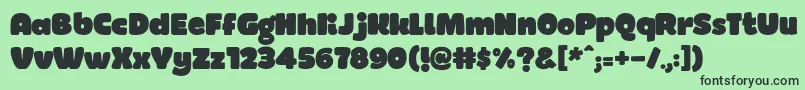 フォントSmile – 緑の背景に黒い文字