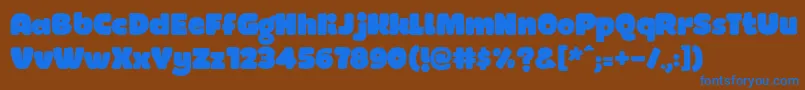 フォントSmile – 茶色の背景に青い文字