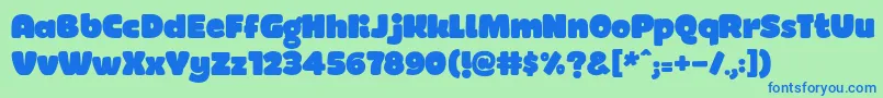 Smile Font – Blue Fonts on Green Background