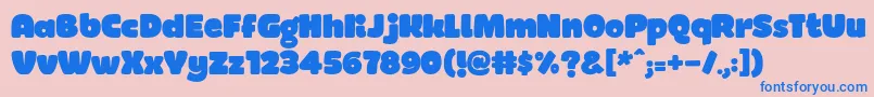 Smile Font – Blue Fonts on Pink Background