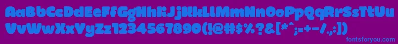 フォントSmile – 紫色の背景に青い文字