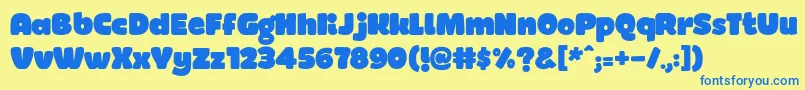 フォントSmile – 青い文字が黄色の背景にあります。