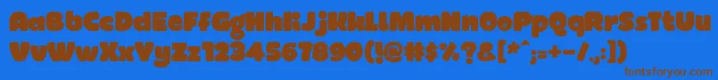 Smile Font – Brown Fonts on Blue Background