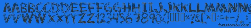 Scratchmyback-fontti – mustat fontit sinisellä taustalla