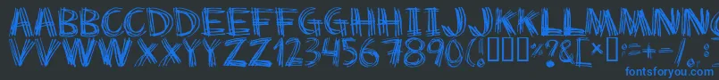 Scratchmyback Font – Blue Fonts on Black Background