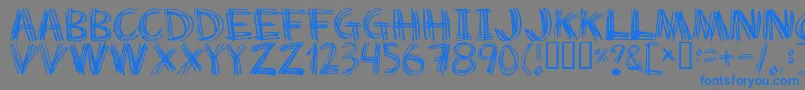 Scratchmyback-Schriftart – Blaue Schriften auf grauem Hintergrund