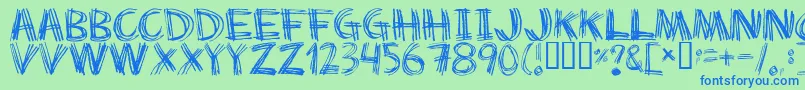 Scratchmyback Font – Blue Fonts on Green Background