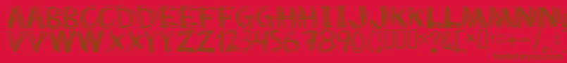 Scratchmyback Font – Brown Fonts on Red Background