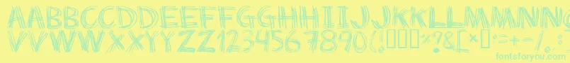 More about Scratchmyback Font Scratchmyback Font – Green Fonts on Yellow Background