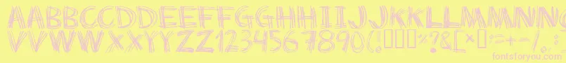 Scratchmyback Font – Pink Fonts on Yellow Background