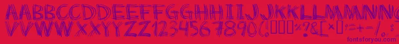 Scratchmyback Font – Purple Fonts on Red Background