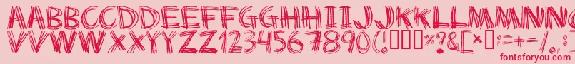 Scratchmyback Font – Red Fonts on Pink Background