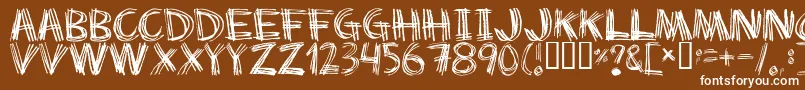 Scratchmyback Font – White Fonts on Brown Background